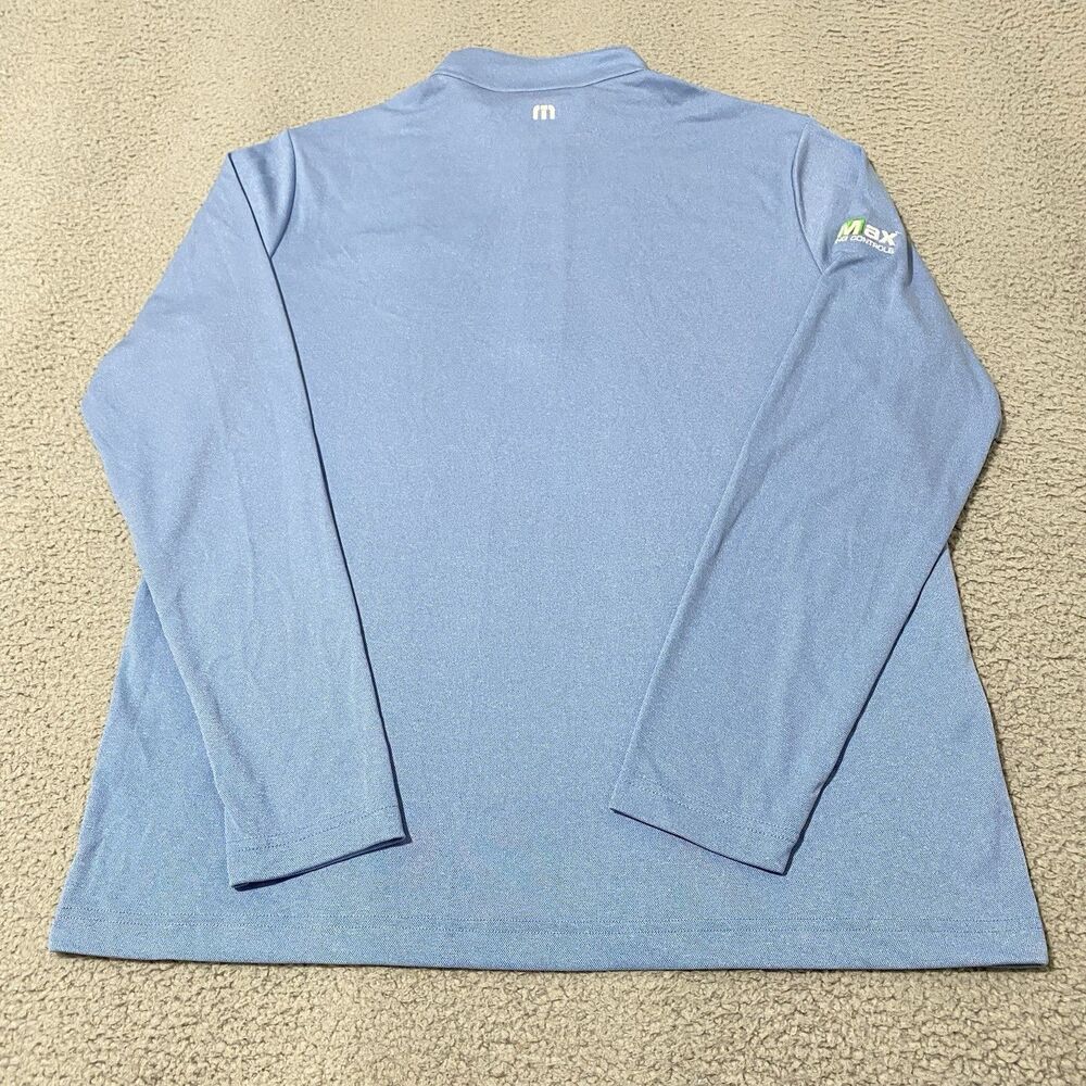 MaxLite Lighting Shirt Travis Mathew Mens Large Blue 1/4 Zip Employee Office NEW - Picture 6 of 11